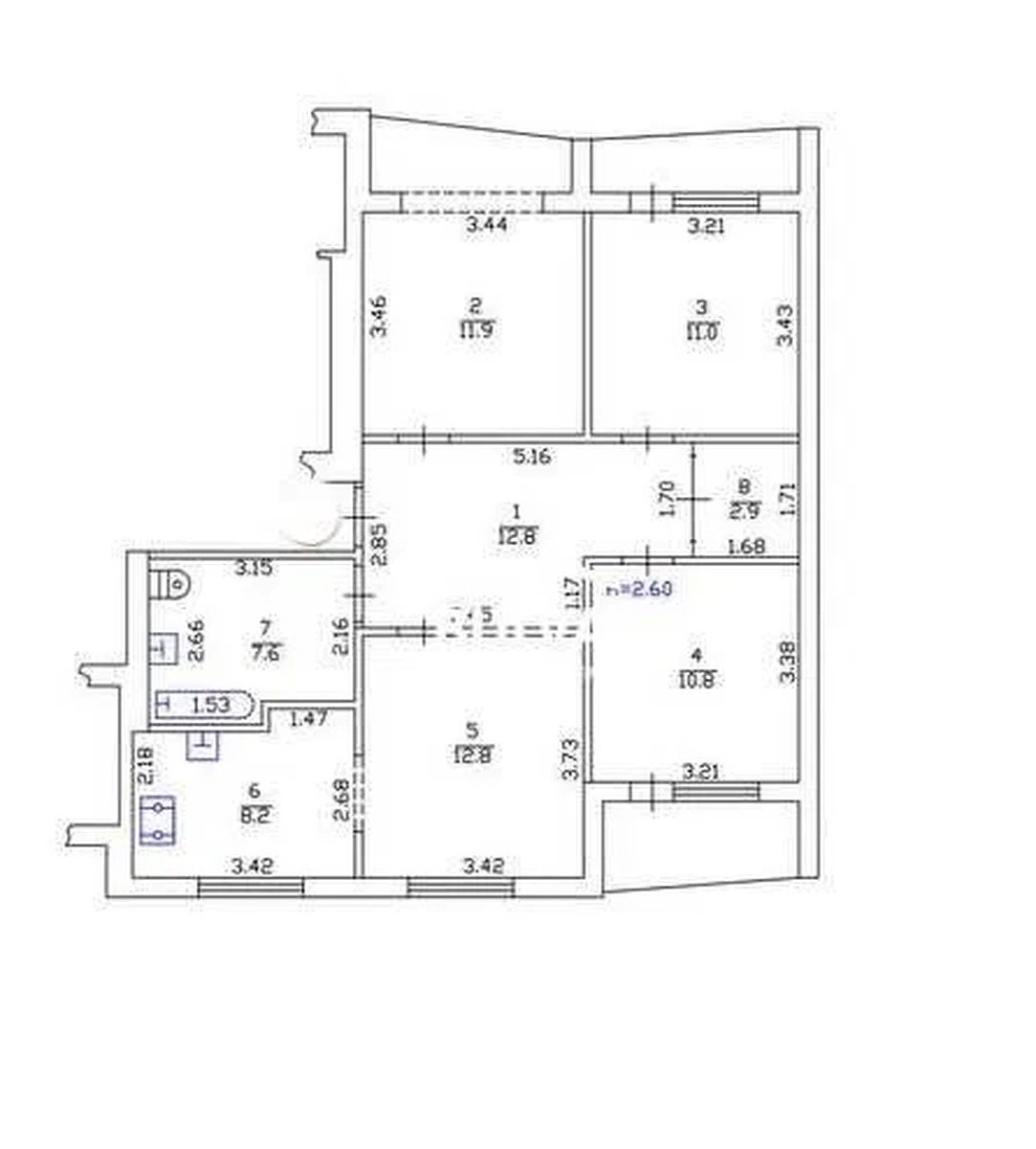 Продажа 4-комнатной квартиры 82 м², Победы просп., 65Б