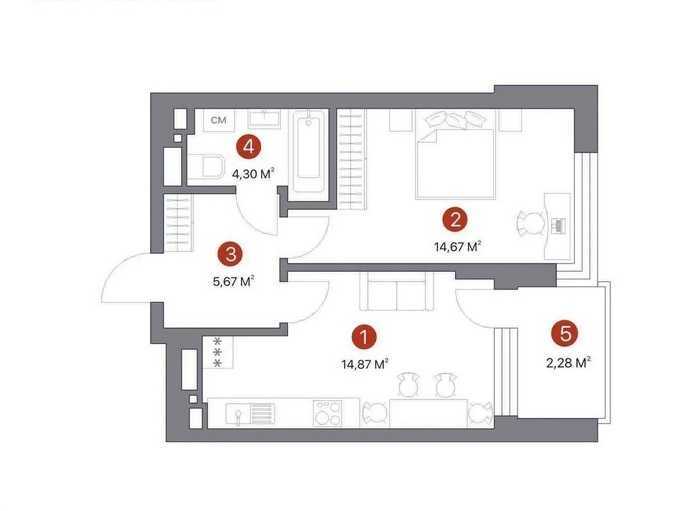 Продажа 1-комнатной квартиры 47 м², Александра Олеся ул., 13