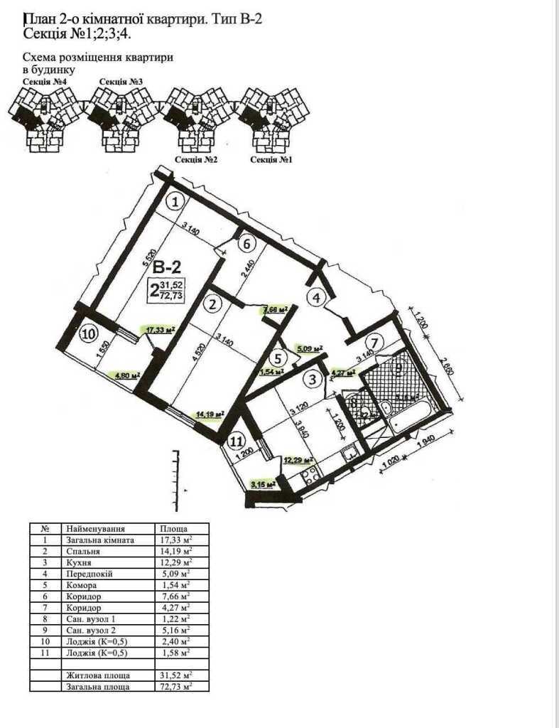 Продажа 2-комнатной квартиры 72.73 м², Европейская пл., Союза, 31а