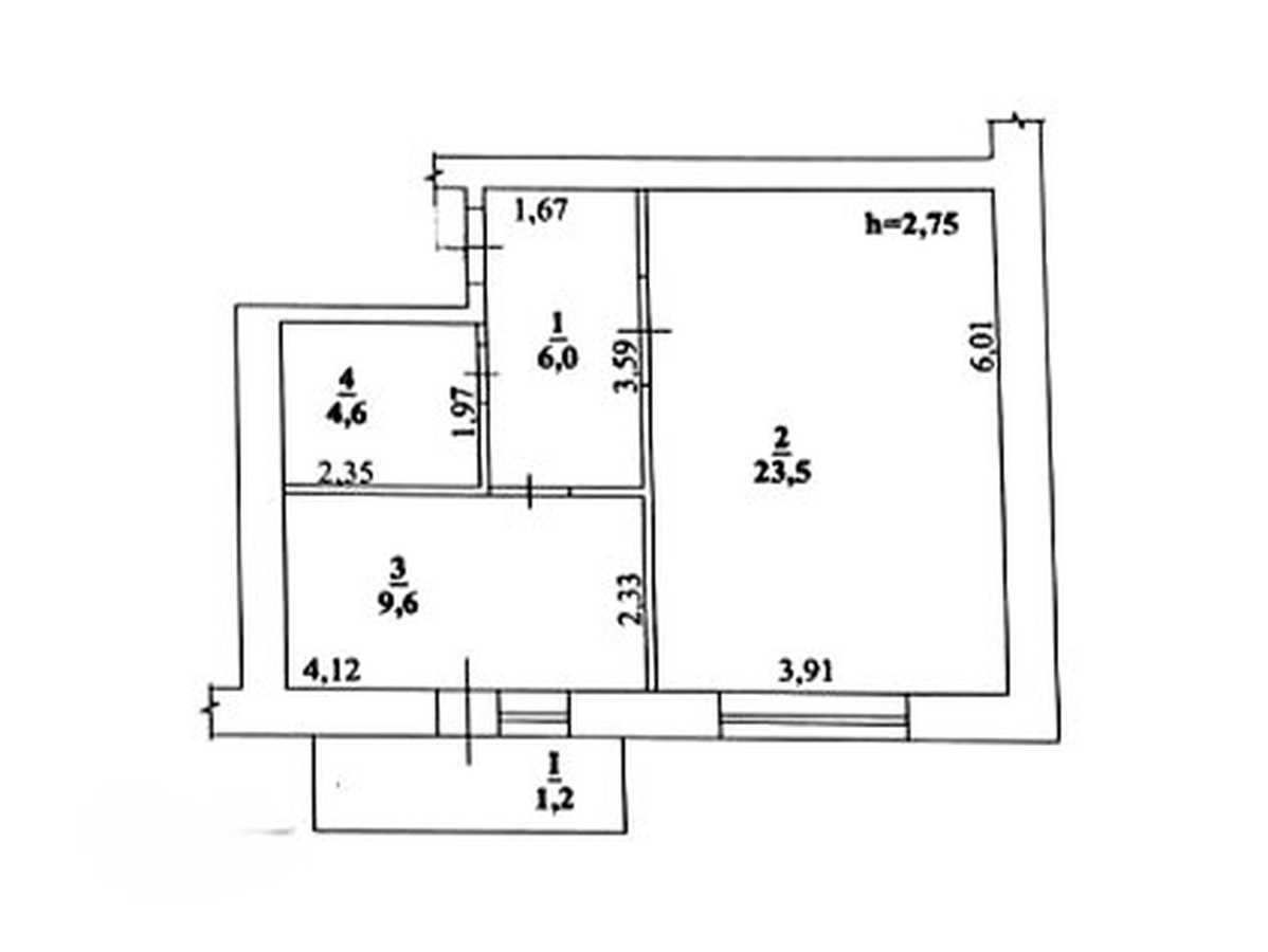 Продажа 1-комнатной квартиры 44.9 м², Шевченко ул., 3А