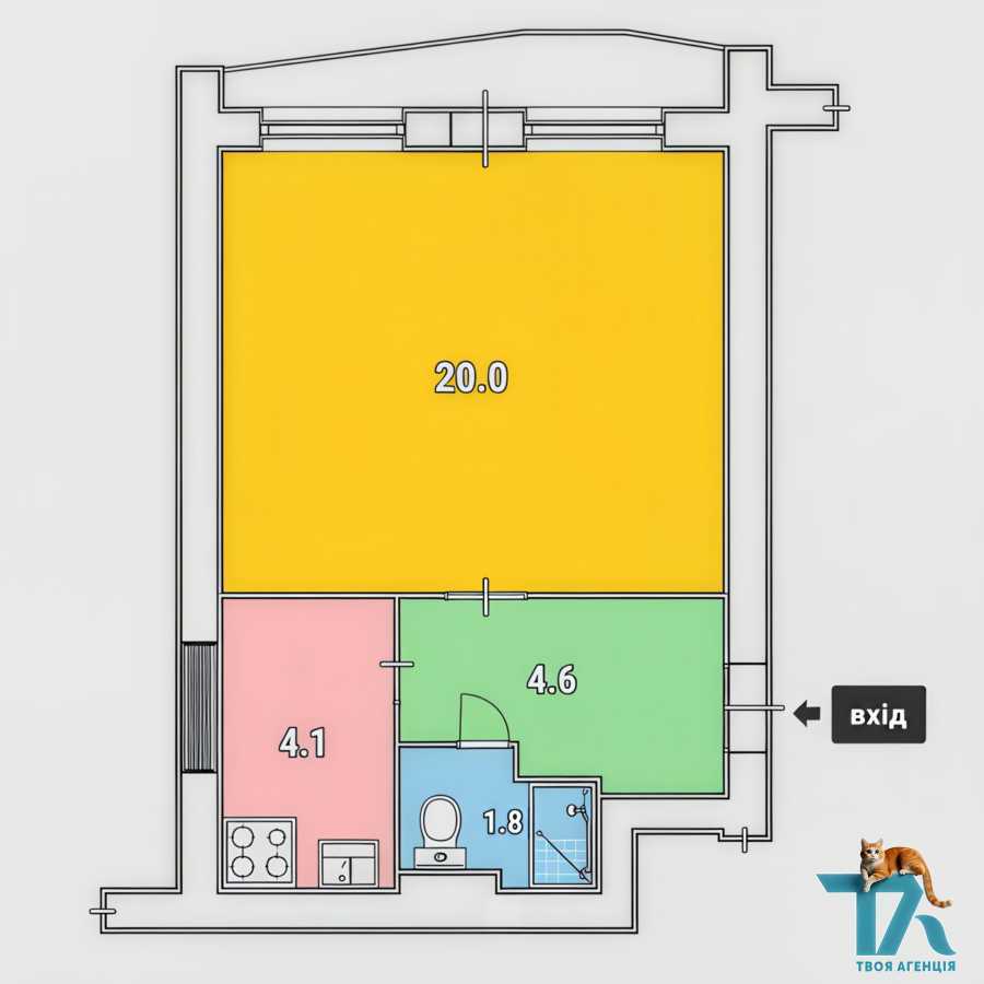 Продажа 1-комнатной квартиры 32 м², Любомира Гузара просп., 17А
