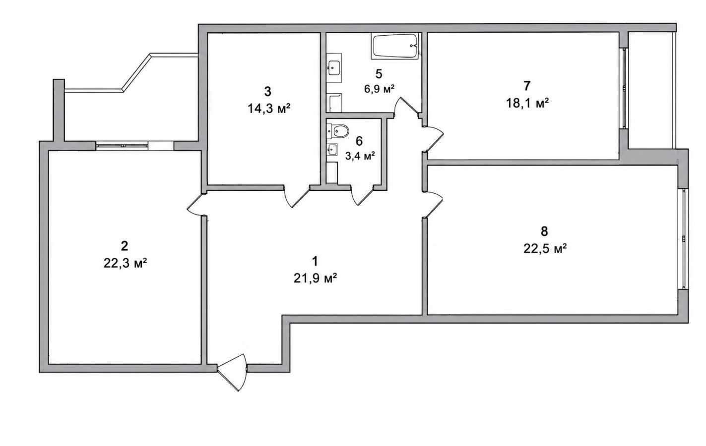 Продажа 3-комнатной квартиры 115.5 м², Прилужная ул., 4/15