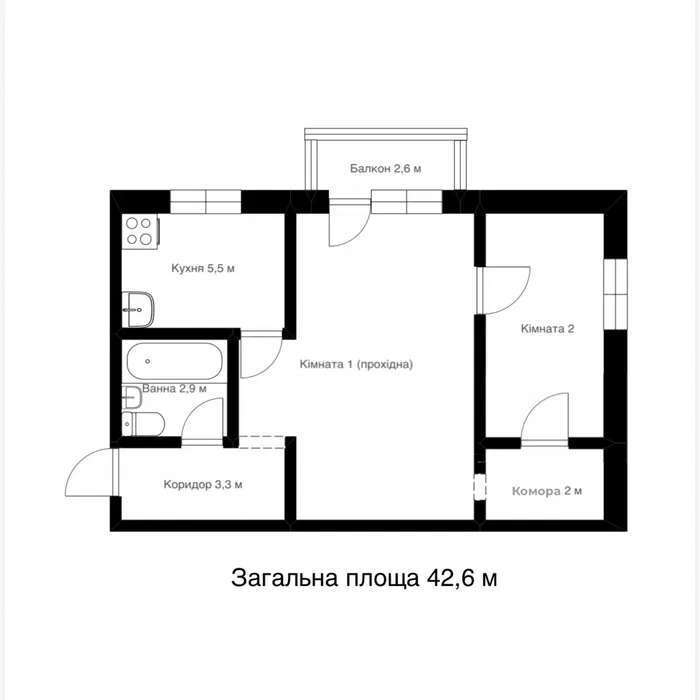 Продажа 2-комнатной квартиры 42 м², Тампере ул., 5А