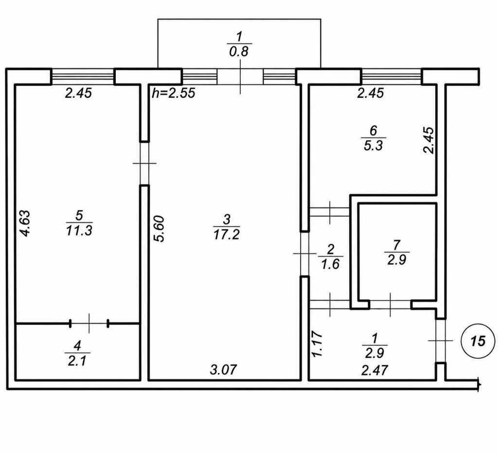 Продажа 2-комнатной квартиры 44 м², Фрунзе