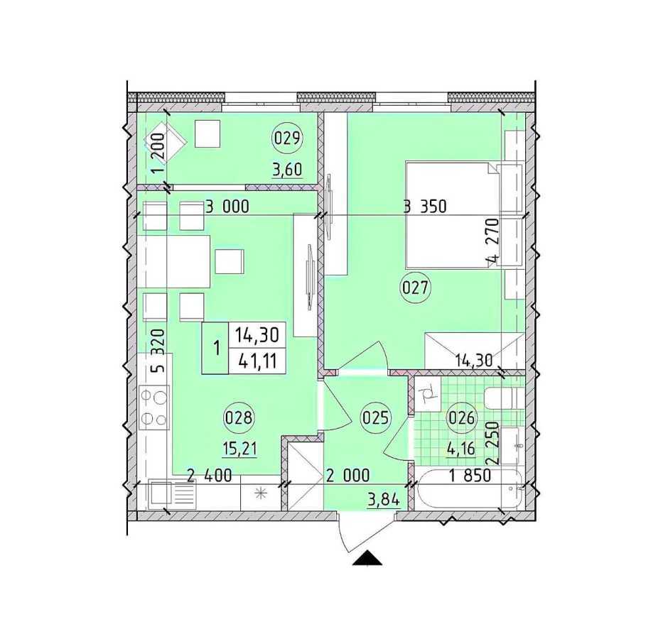 Продажа 1-комнатной квартиры 42 м², Михаила Максимовича ул., 24