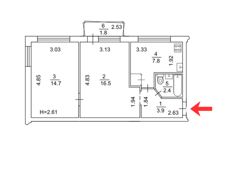 Продажа 2-комнатной квартиры 47.1 м², Строителей ул., 14