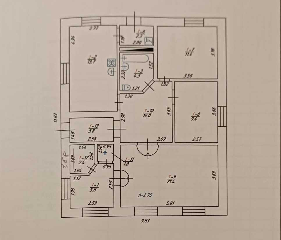 Продажа дома 85.5 м², Центральна, 1