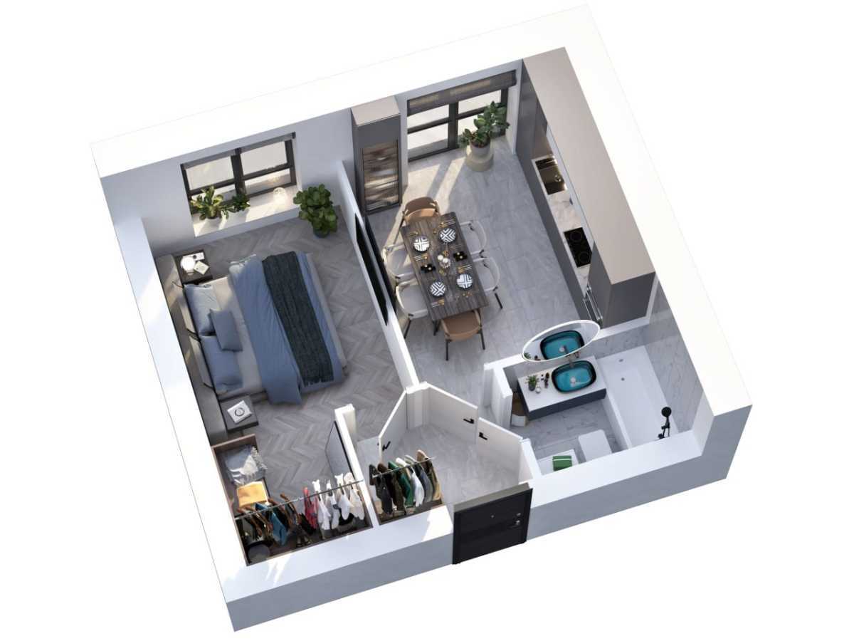 Продаж 1-кімнатної квартири 31 м², Інститутська вул., 1