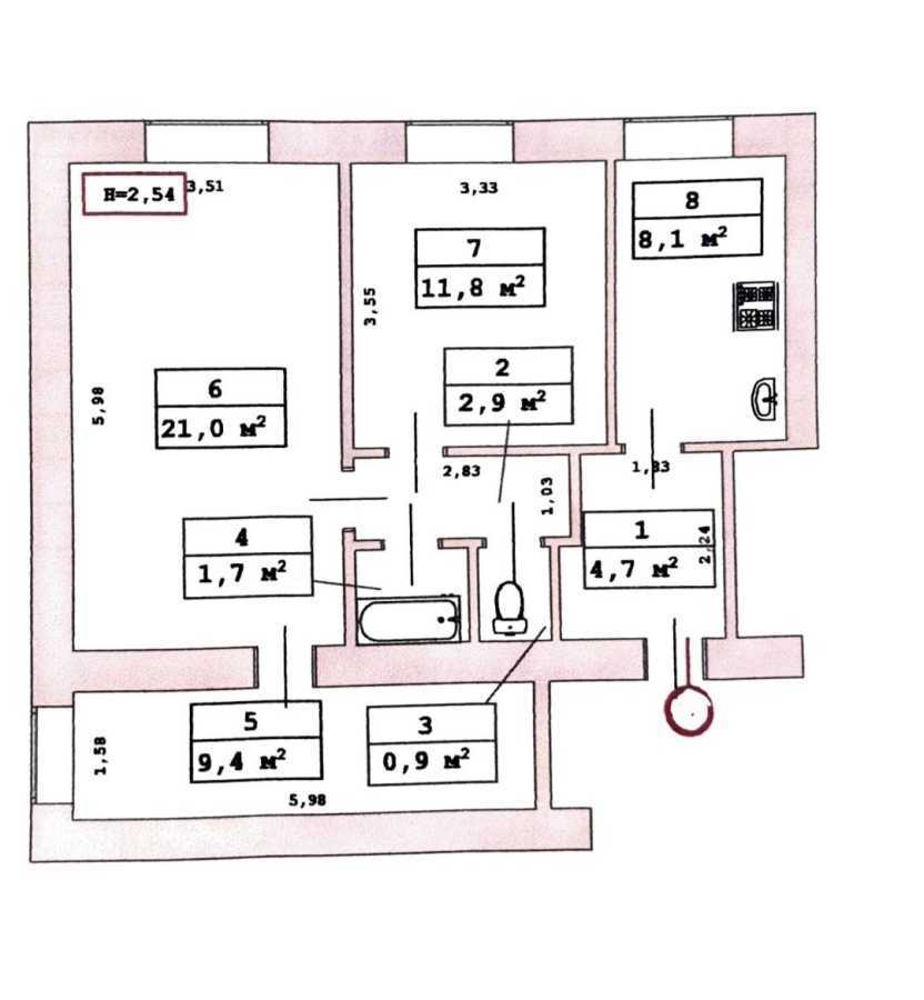 Продаж 3-кімнатної квартири 60.5 м², Київська вул., 25