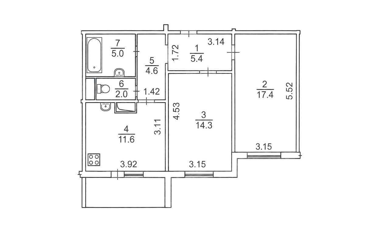 Продажа 2-комнатной квартиры 63.3 м², Михаила Максимовича ул., 7