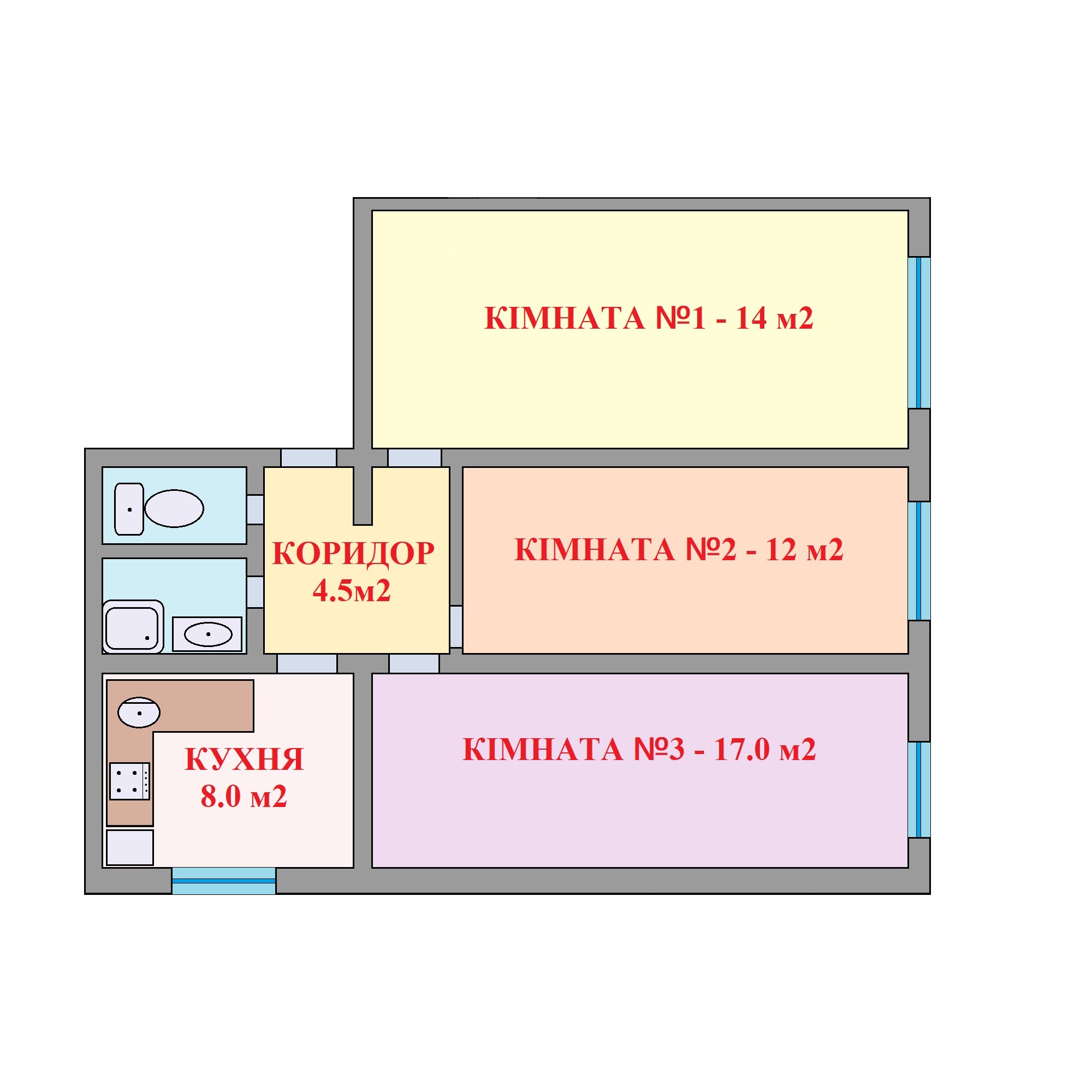 Продажа 3-комнатной квартиры 58 м², Соборности просп., 11