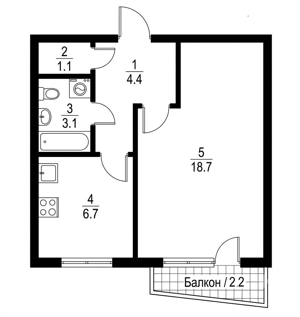 Продаж 1-кімнатної квартири 36.2 м², Ратушного 18