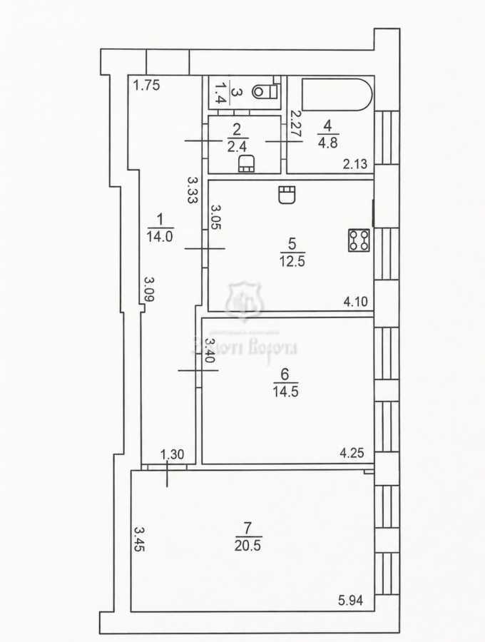 Продаж 2-кімнатної квартири 71 м², Інженерний пров., 4