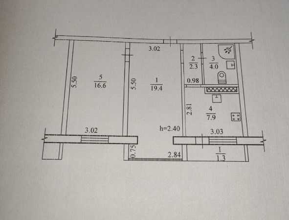 Продажа 2-комнатной квартиры 54 м², Юрия Кондратюка ул.