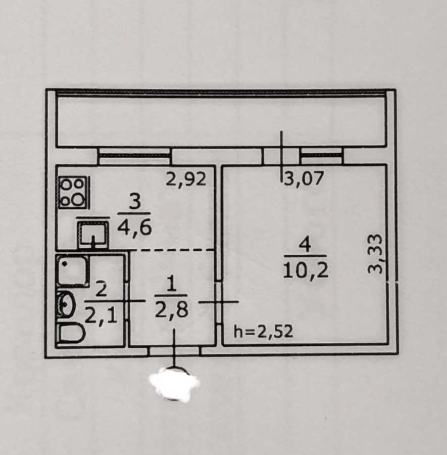 Продаж 1-кімнатної квартири 25 м², Богатирська вул., 18