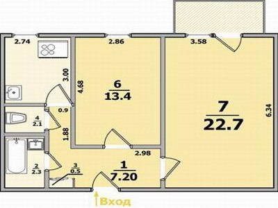 Аренда 2-комнатной квартиры 45 м², Полтавский Шлях ул., 119