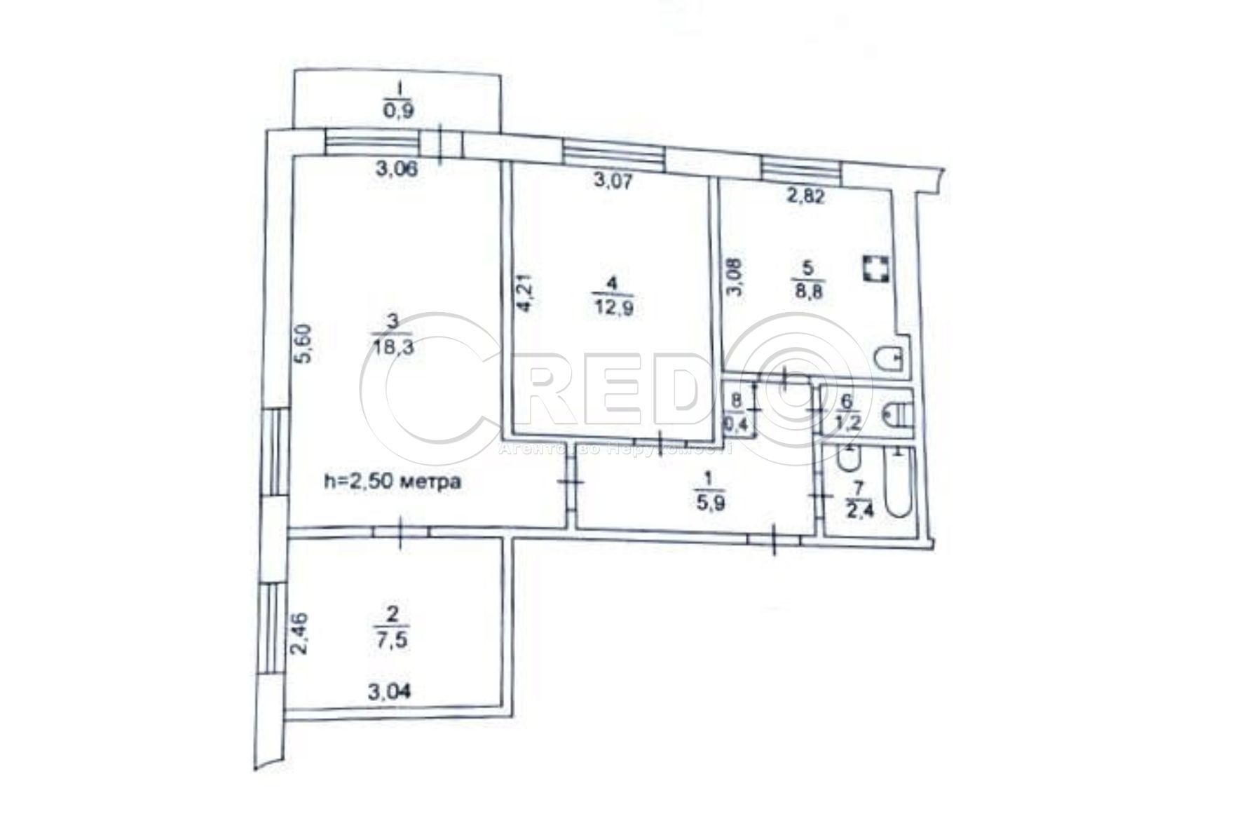 Продажа 3-комнатной квартиры 58.3 м², Владимира Великого ул.