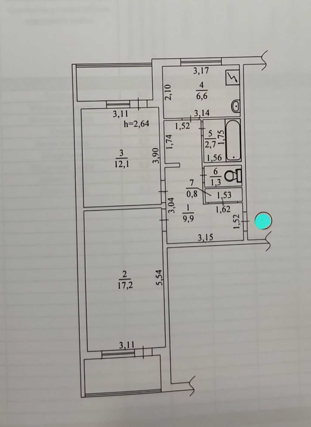 Продажа 2-комнатной квартиры 58.8 м², Правды просп., 6А
