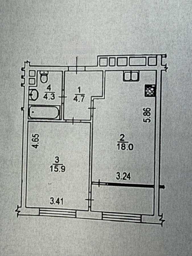 Продажа 1-комнатной квартиры 47.4 м², Европейская пл., Союза, 49