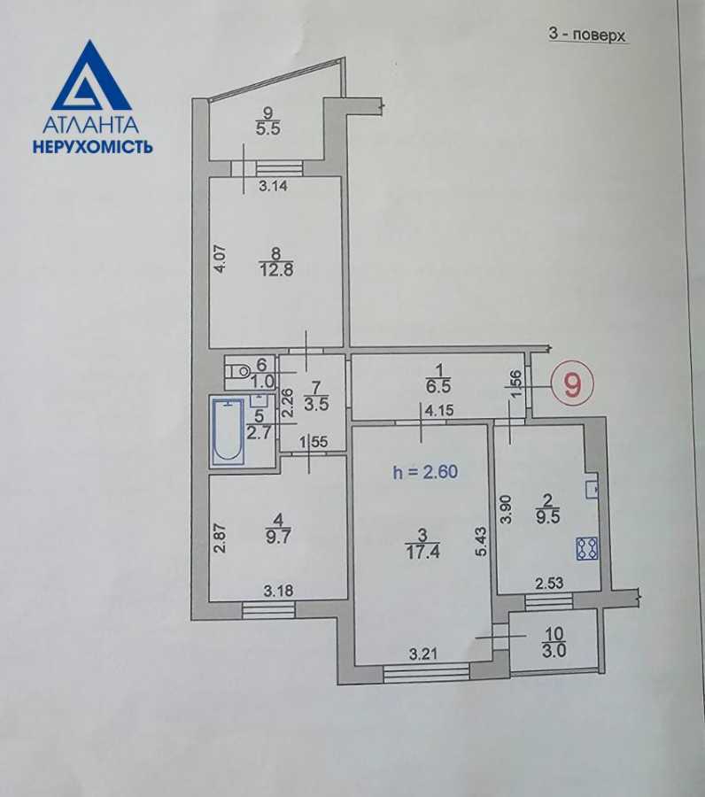 Продажа 3-комнатной квартиры 72 м², Кравчука ул., 26