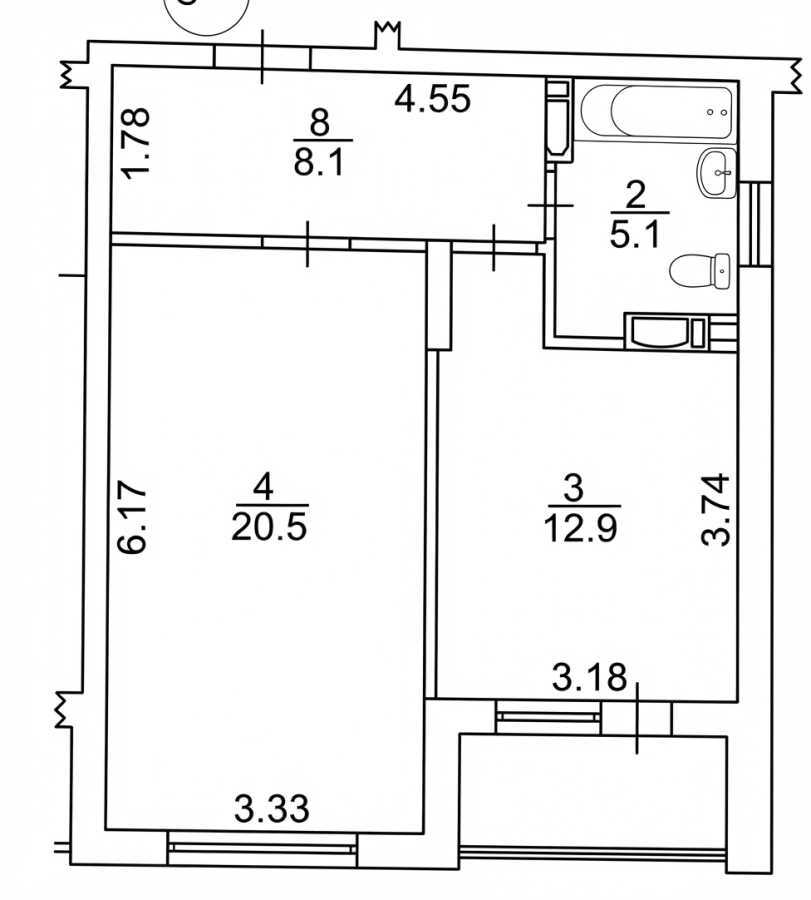 Продажа 1-комнатной квартиры 50.1 м², Юрия Клена ул., Іллєнка, 51б