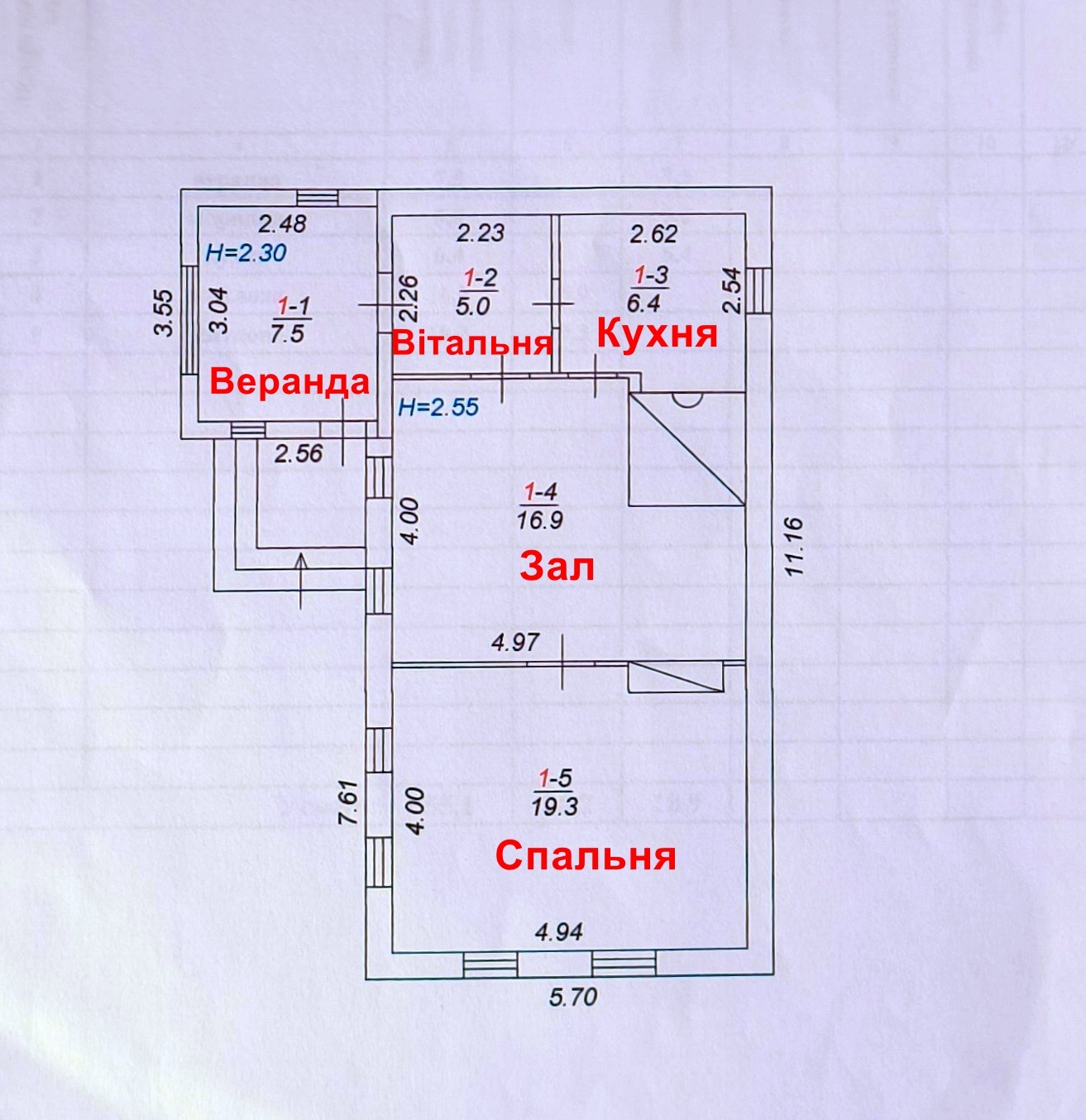 Продажа дома 55 м², Ураїнська 45