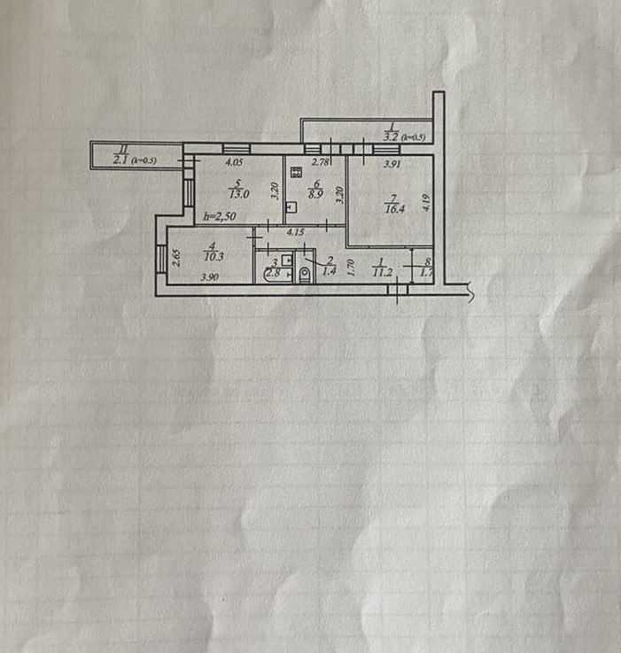 Аренда 3-комнатной квартиры 71 м², Сокол 2
