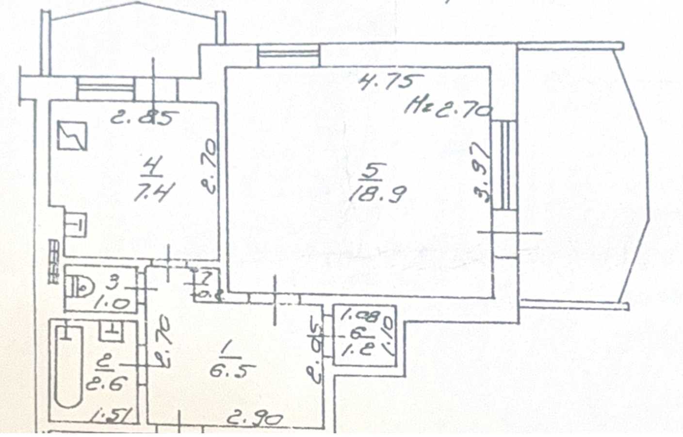Продажа 1-комнатной квартиры 42 м², Семена Палия ул.