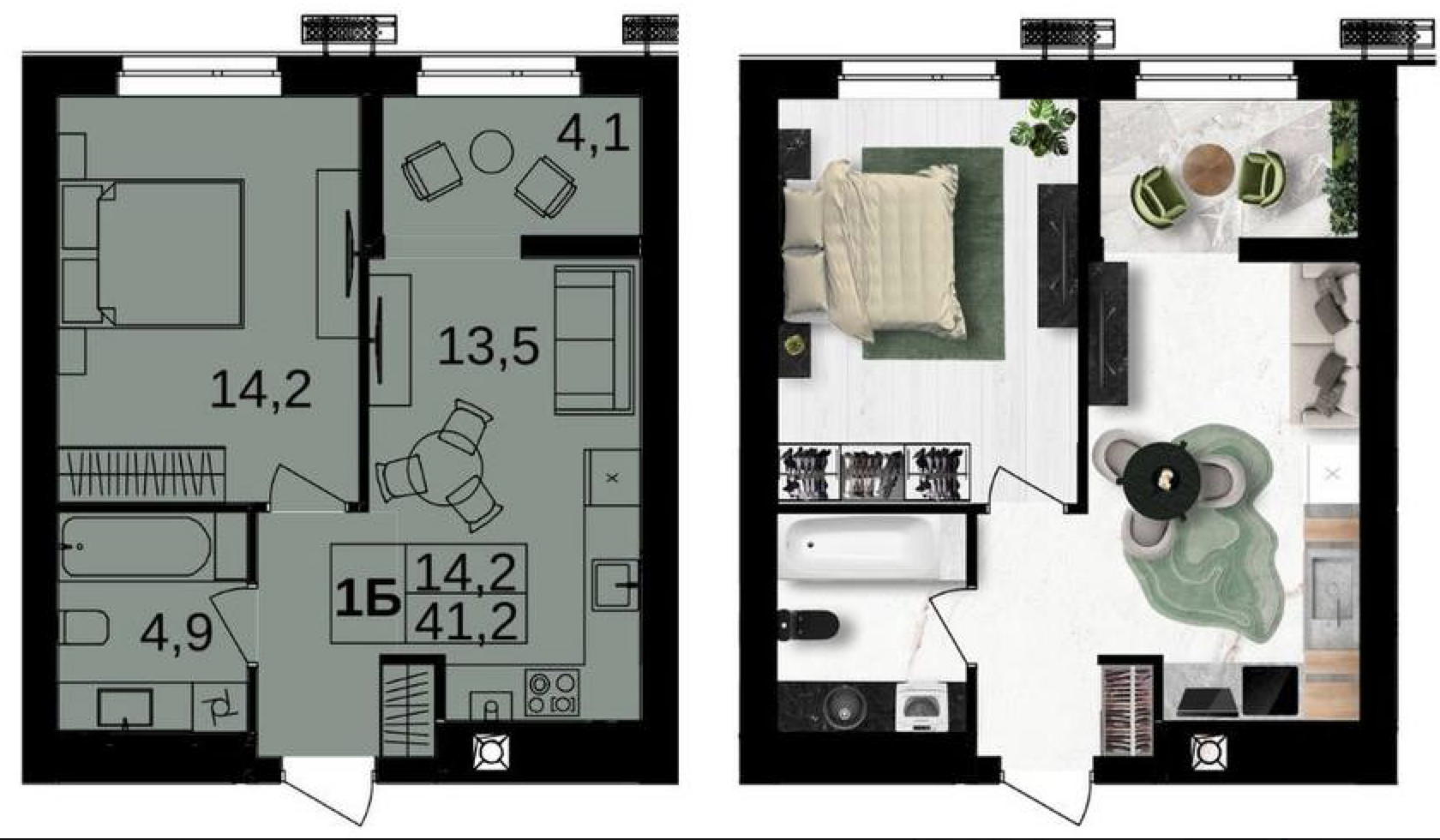 Продажа 1-комнатной квартиры 41.2 м², Максимовича ул., 6