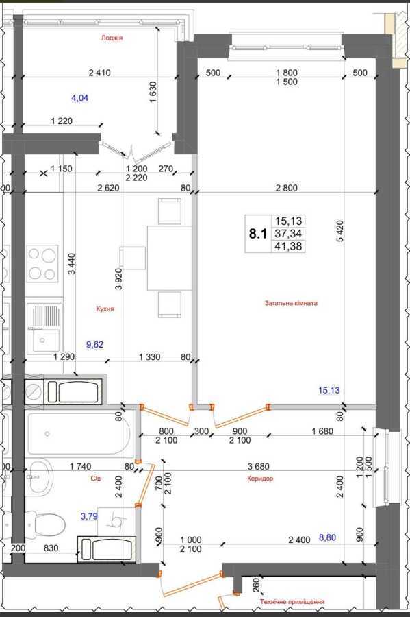 Продажа 1-комнатной квартиры 41.38 м², Доковская ул., 14