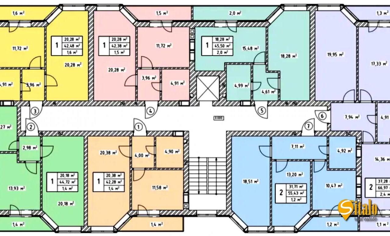 Продажа 1-комнатной квартиры 42.28 м²