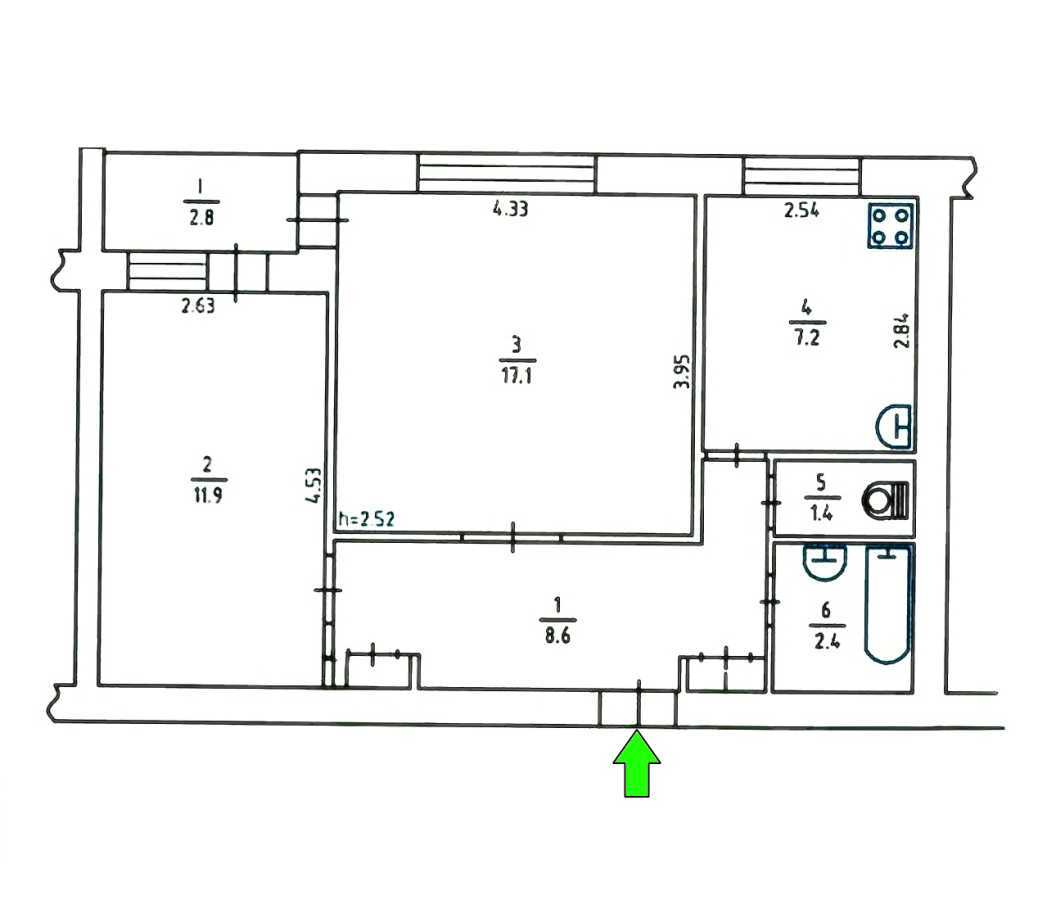 Продажа 2-комнатной квартиры 52 м², Генерала Витрука ул., 7А