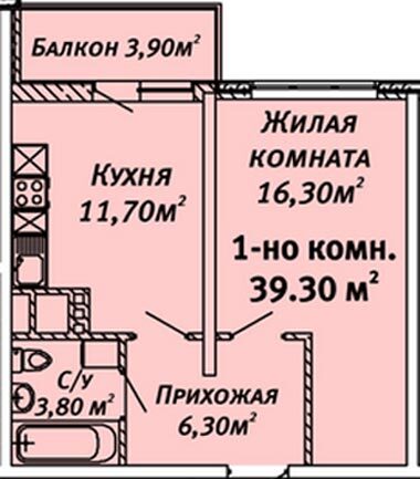 Аренда 1-комнатной квартиры 44 м², Люстдорфская дор., 55