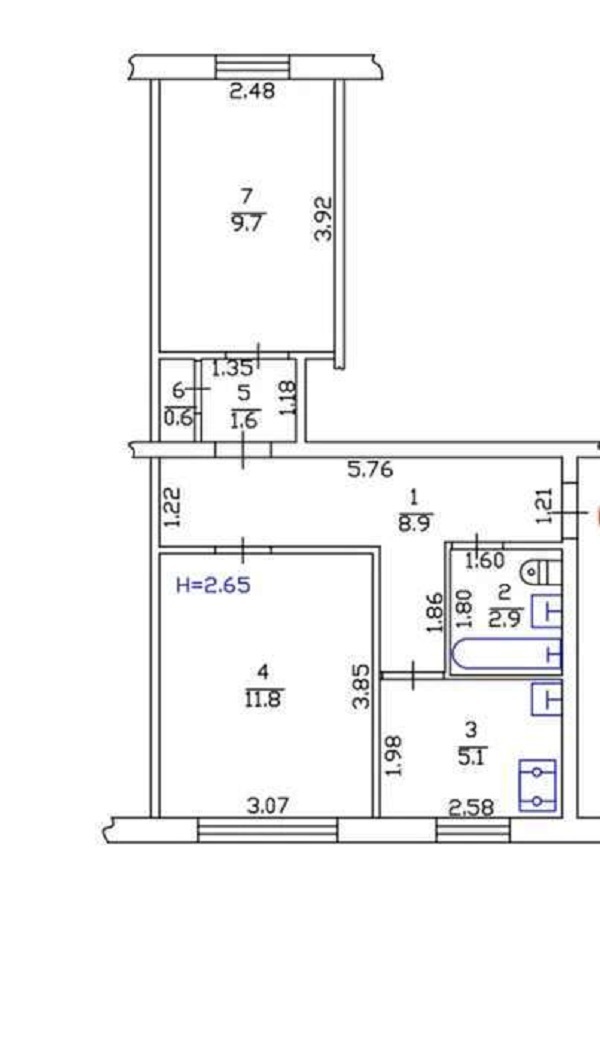 Продажа 2-комнатной квартиры 42 м², Красноткацкая ул., 22Б