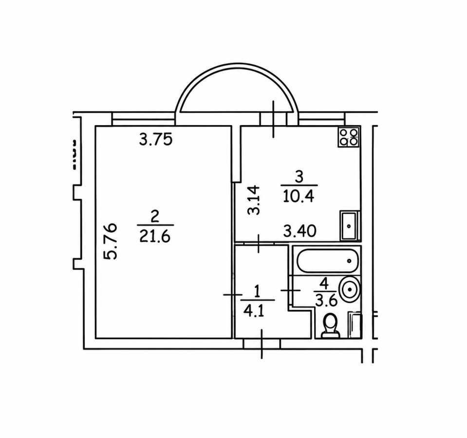 Продажа 1-комнатной квартиры 40 м², Феодосийский пер., 14