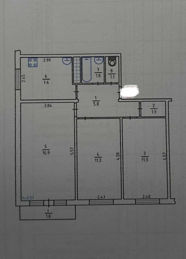 Продажа 3-комнатной квартиры 59 м², Борщаговская ул., 4