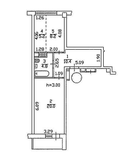 Аренда 2-комнатной квартиры 50.6 м², Казимира Малевича ул., 48