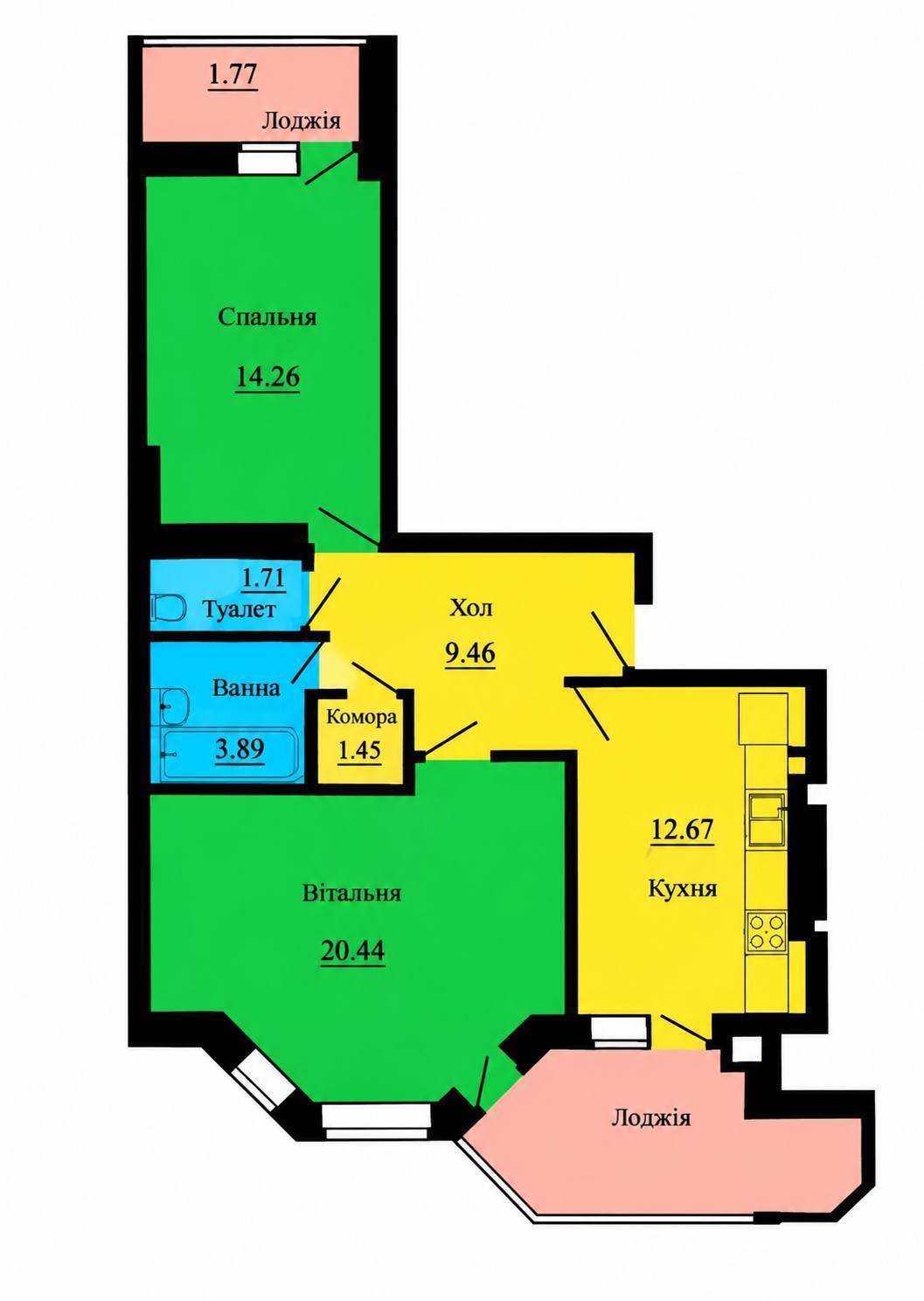 Продажа 2-комнатной квартиры 72 м², Тепличная ул., 42
