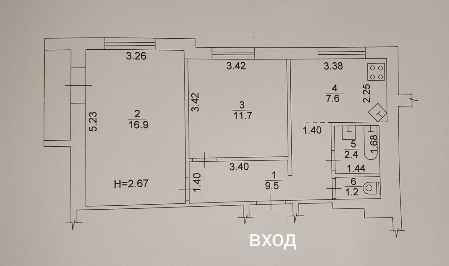 Продажа 2-комнатной квартиры 51 м², Волонтерская ул.