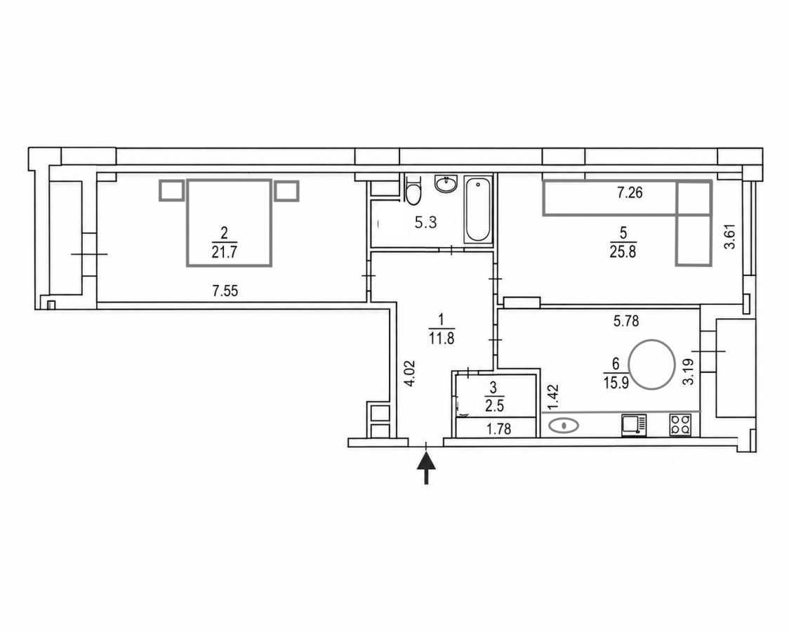 Продажа 2-комнатной квартиры 83 м², Евгения Коновальца ул., 36В