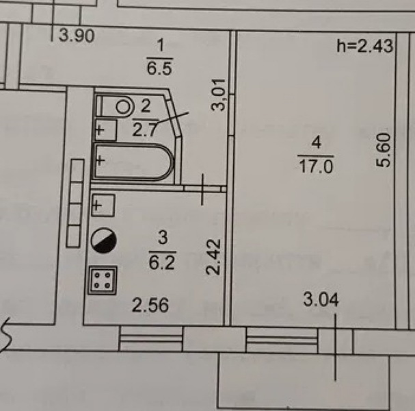 Продаж 1-кімнатної квартири 33.3 м², Лунный пров.