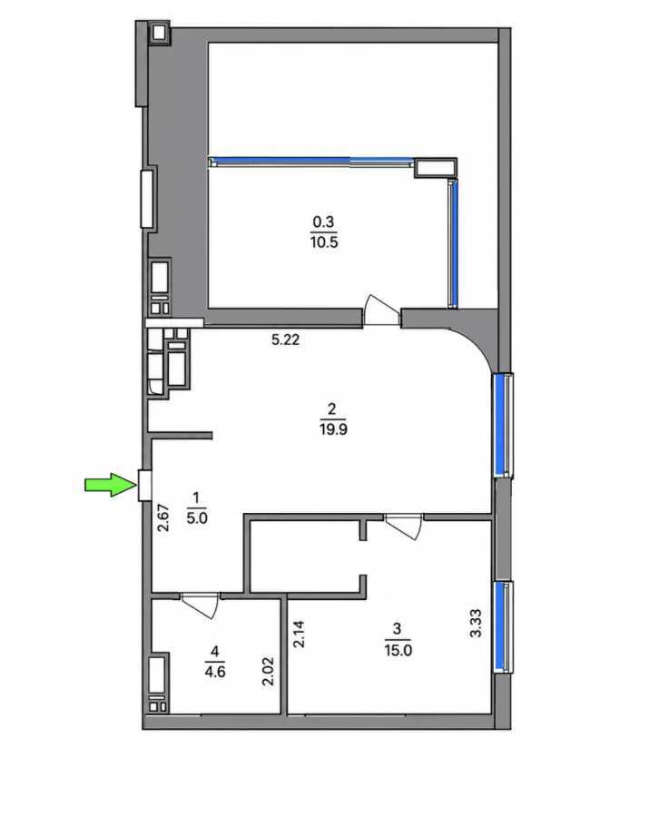 Аренда 1-комнатной квартиры 55 м², Воскресенская ул., 2В