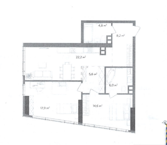 Продажа 2-комнатной квартиры 79 м², Военный про-д, 8