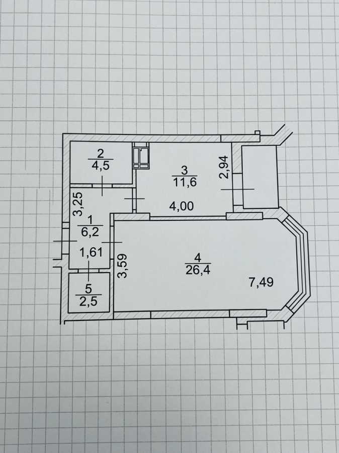 Продажа 1-комнатной квартиры 52.9 м², Евгения Коновальца ул., 34А