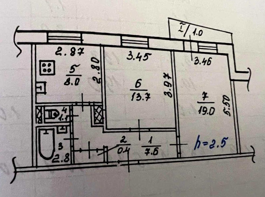 Продажа 2-комнатной квартиры 53 м², Героев просп., 35