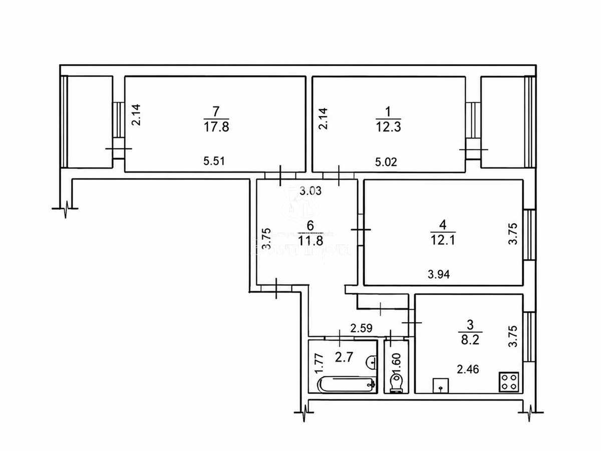 Продаж 3-кімнатної квартири 75.6 м², Європейська пл., Союзу, 37Б