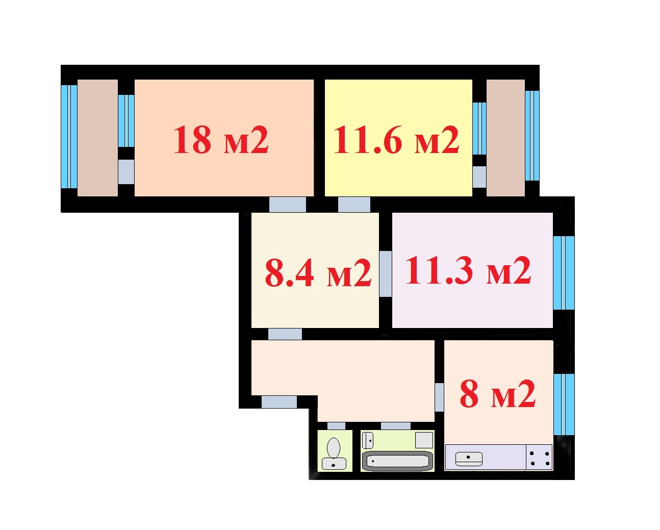 Аренда 3-комнатной квартиры 74 м², Правды просп., 70А