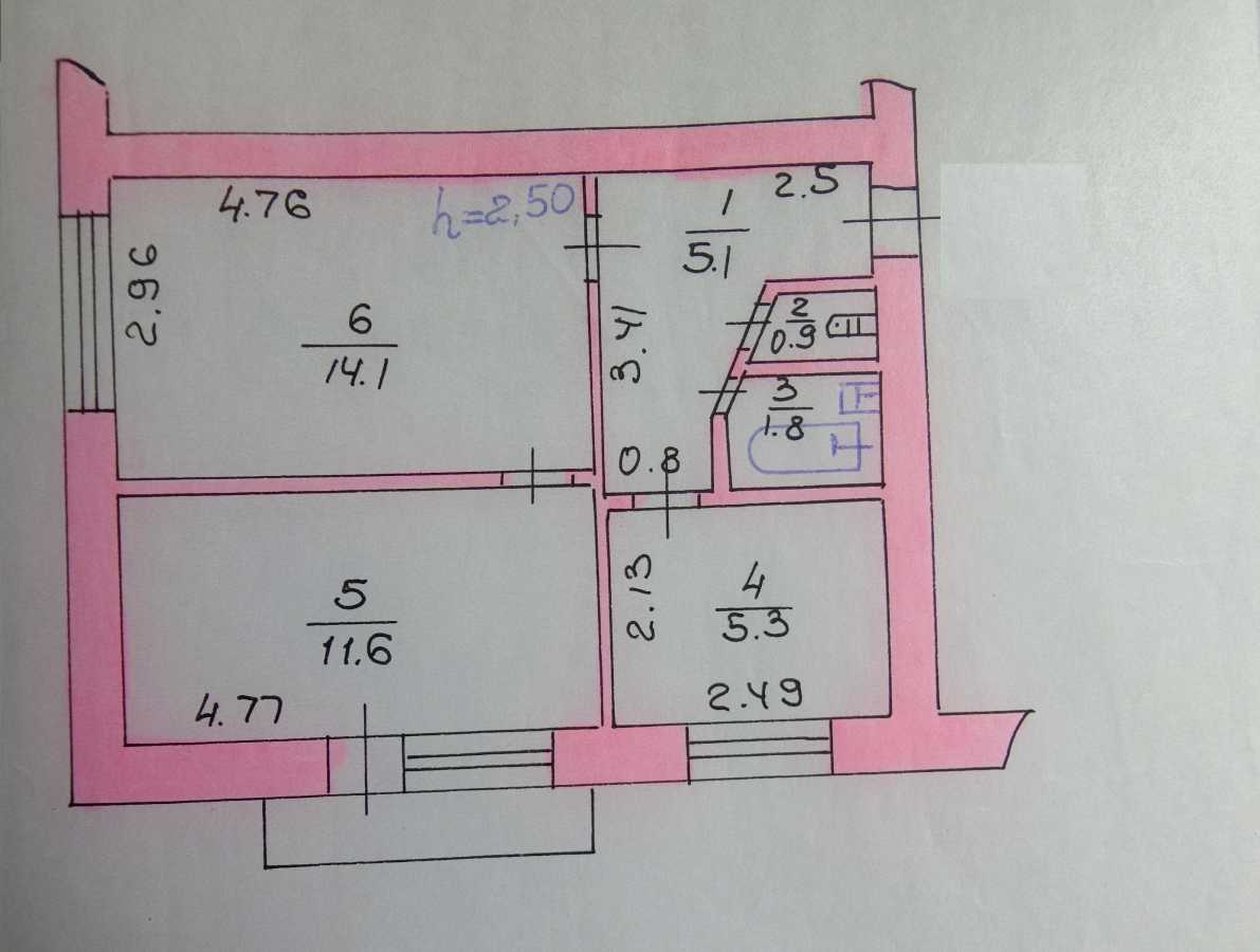 Продажа 2-комнатной квартиры 41 м², пров.П.Мирного, 1а