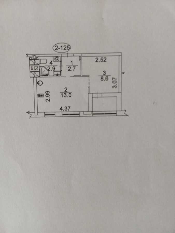 Продаж 2-кімнатної квартири 33 м², Салютна вул., 2