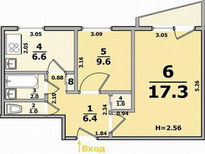 Аренда 2-комнатной квартиры 45 м², Нескорених 47